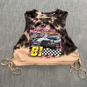 Chemistry Camaro Berlinetta Tie Dye Lace Up Side Graphic Muscle Tank Top Large